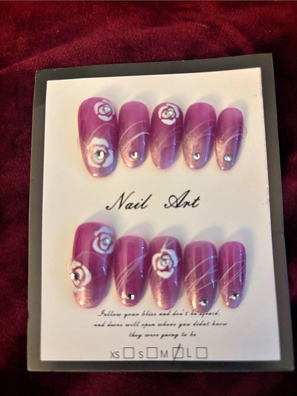 Nail Art Pink & Purple Press-On Nails NWT